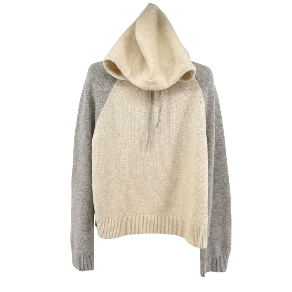 Patagonia Recycled Wool Blend Hoodie Womens XL Cream Grey Knit STY51095 FA23